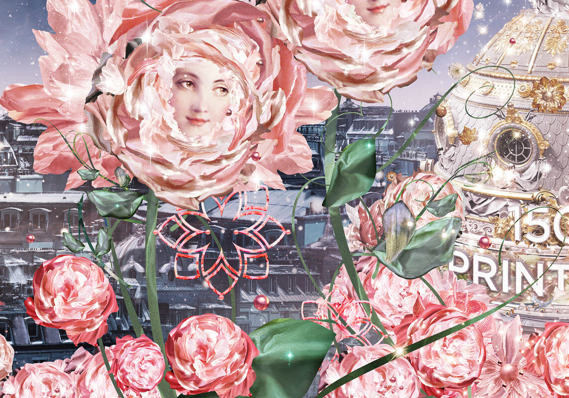LaurentSanguinetti-Printemps-vitrine-Lancome-ballet-rose-Detail-02 Lancome for Le Printemps